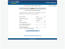 Tablet Screenshot of bookings.emperordivers.com